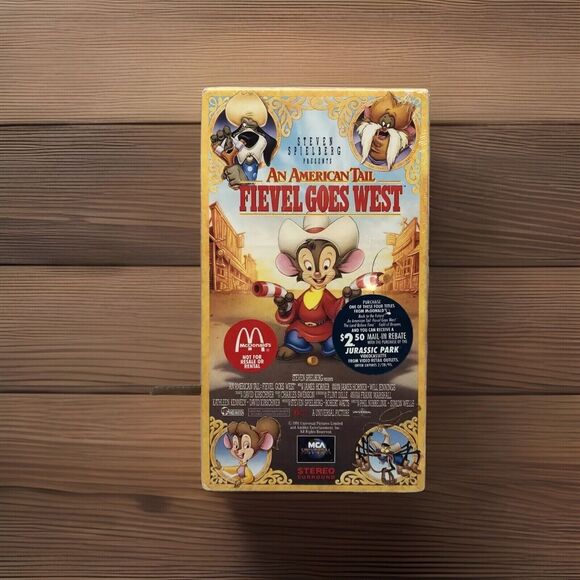 An American Tail - Fievel Goes West (VHS,1992) Steven Spielberg Watermarks OOP - Picture 1 of 4